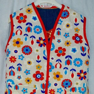 Vintage Bohemian Boho Hippie Flower Power Vest